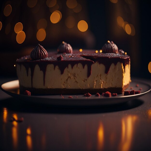 bellissima illuminazione cinematografica di cheesecake