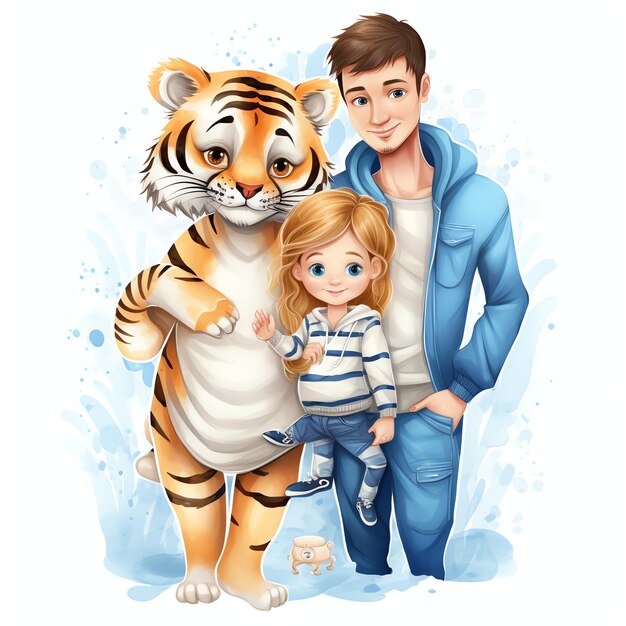 bellissima illustrazione di clipart della scuola materna Baby Tiger