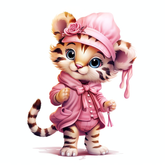 bellissima illustrazione di clipart della scuola materna Baby Tiger