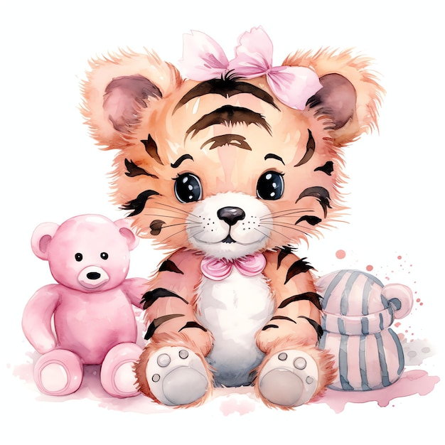 bellissima illustrazione di clipart della scuola materna Baby Tiger