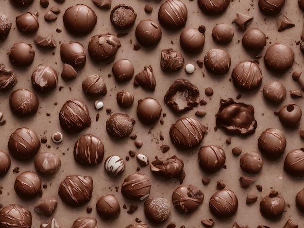 bellissima immagine in close-up di cioccolato generata da ai