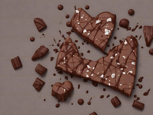 bellissima immagine in close-up di cioccolato generata da ai