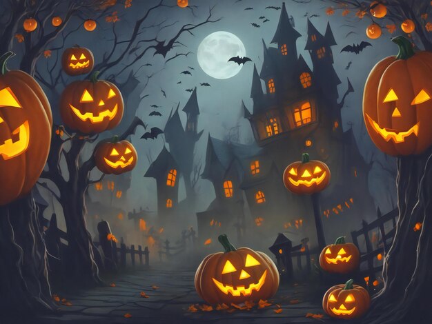 Bellissima immagine ravvicinata di Halloween generata ai