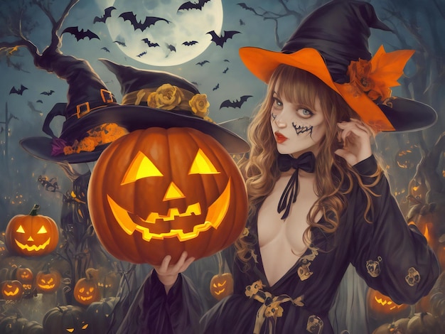 Bellissima immagine ravvicinata di Halloween generata ai