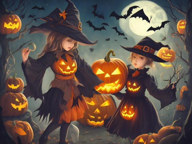 Bellissima immagine ravvicinata di Halloween generata ai