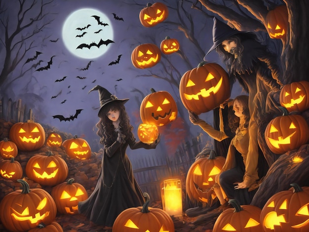 Bellissima immagine ravvicinata di Halloween generata ai