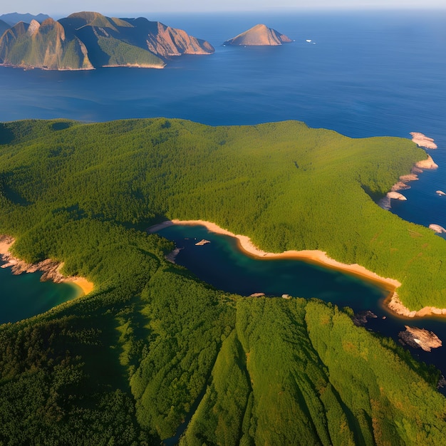 Bellissima isola nell'oceano IA generativa