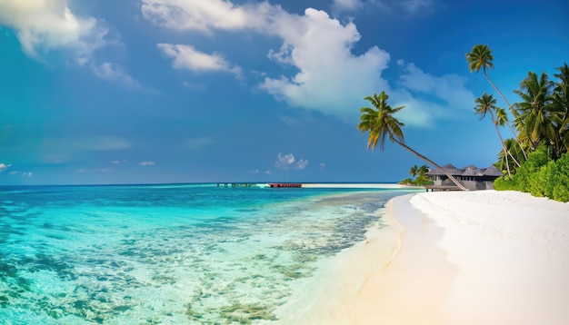 Bellissima isola tropicale delle Maldive con spiaggia