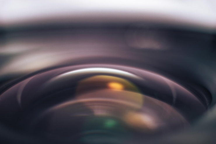 Foto bellissima lente della fotocamera sfondo vista macro