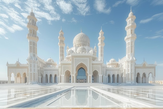 bellissima moschea contro un'atmosfera pura serena e divina fotografia professionale