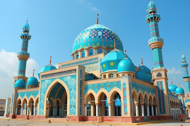 bellissima moschea contro un'atmosfera pura serena e divina fotografia professionale