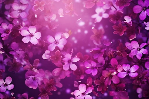 Bellissima natura copia fiori floreali foglia verde fiore di primavera spazio sfondo rosa IA generativa