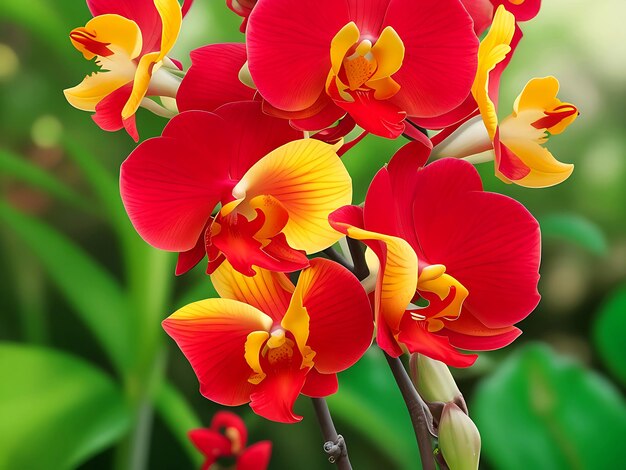 bellissima orchidee rosso e blu marino