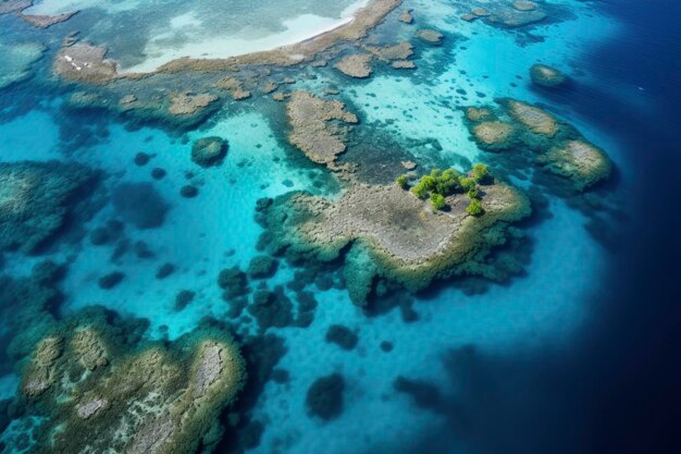 Bellissima scena di spiaggia tropicale in vista aerea