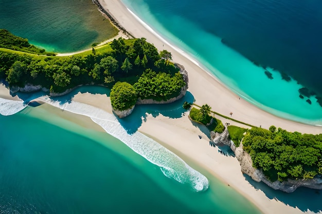 Bellissima spiaggia costiera ripresa da drone