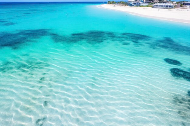 Bellissima spiaggia paradisiaca con acqua cristallina e resort di sabbia soffice