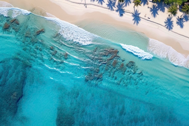 Bellissima spiaggia paradisiaca con acqua cristallina e resort di sabbia soffice