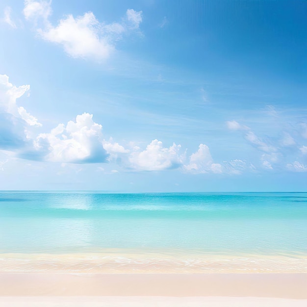 Bellissima spiaggia tropicale con cielo azzurro e nuvole bianche texture astratta sfondo IA generativa