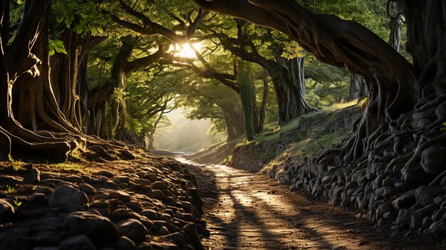 bellissima strada nel parco natura e viaggi