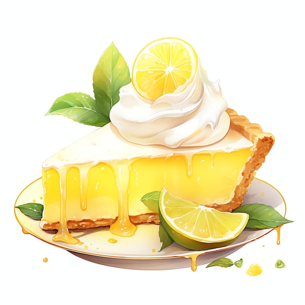bellissima torta di limone gustoso dessert clipart illustrazione