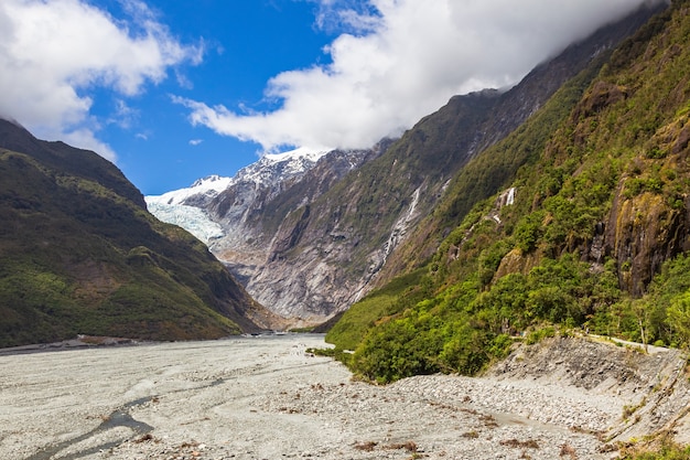 Bellissima valle del ghiacciaio Franz Joseph in Nuova Zelanda