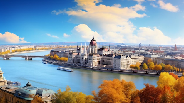 Bellissima vista panoramica della città di Budapest