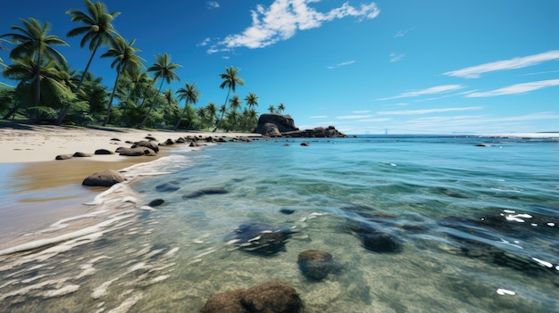 Bellissima vista sulla spiaggia Spiaggia di sabbia dell'isola di palme