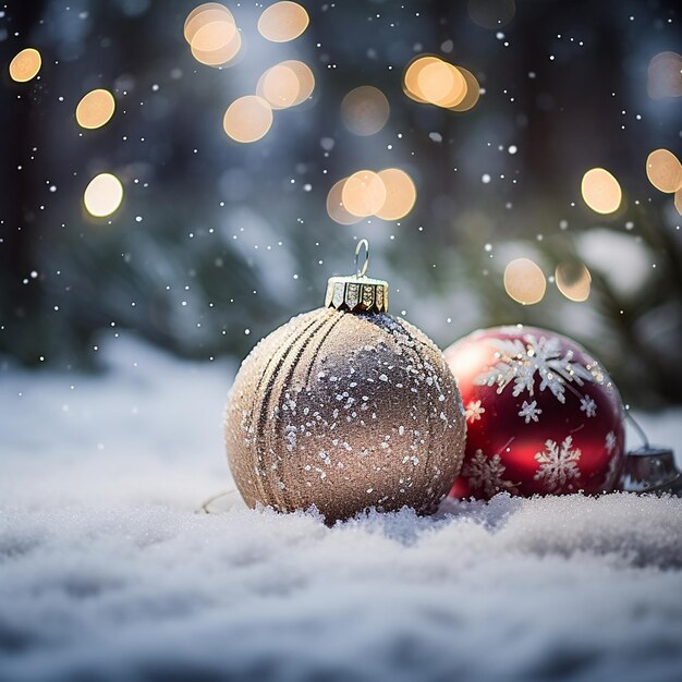 Bellissime decorazioni per i regali di Natale nella neve