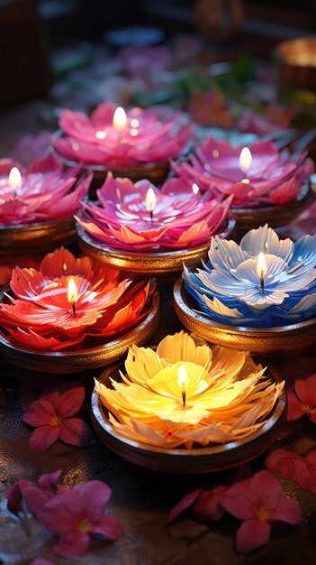 Bellissime diyas di diwali con carta da parati uhd regalo