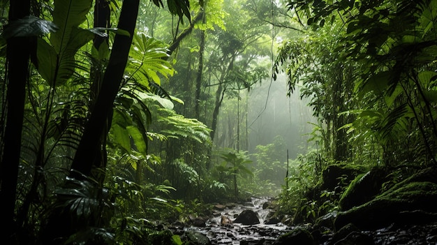 Bellissime foreste pluviali lussureggianti dell'America centrale