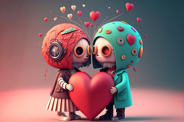 Bellissime illustrazioni per San Valentino per la coppia di San Valentino