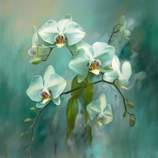 Bellissime immagini di fiori bianchi di phalaenopsis tob IA generativa