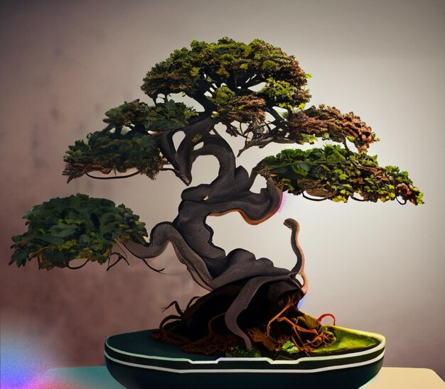 Bellissime piante ornamentali bonsai in vaso per la decorazione di interni