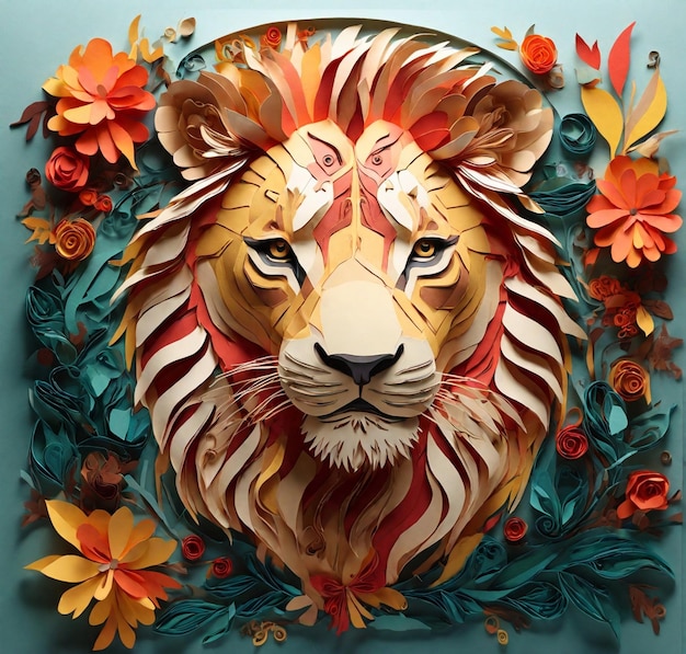 Bellissimi animali design artistico in carta Ai generato