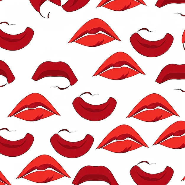 bellissimi baci rossi disegno senza cuciture nello stile della materia stampata