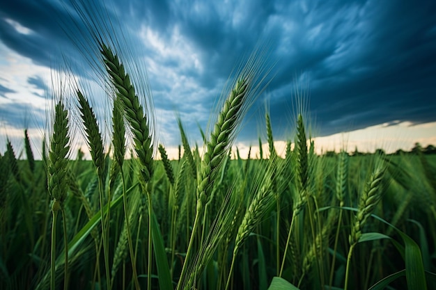 Bellissimi campi di grano verdi in Ucraina