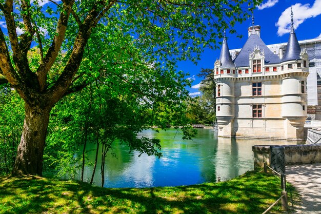 Bellissimi castelli romantici della famosa Valle della Loira. Azay-Le-Redeau. Francia