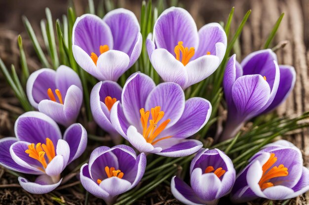 Bellissimi crocusi in primavera