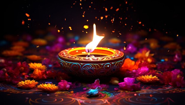 bellissimi disegni dai colori vivaci nello stile di Diwali