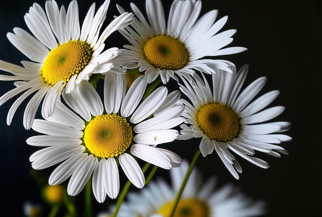 Bellissimi fiori a margherita in primo piano verticale