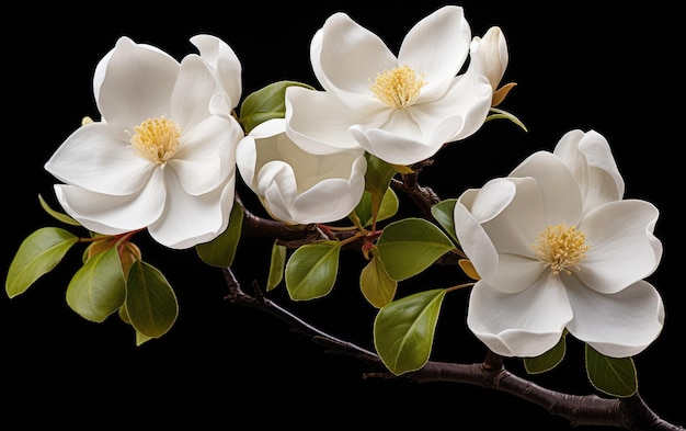 Bellissimi fiori bianchi dell'albero del tempio isolati su sfondo bianco