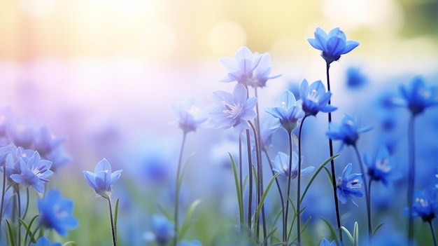 Bellissimi fiori di campo blu nella natura all'aperto