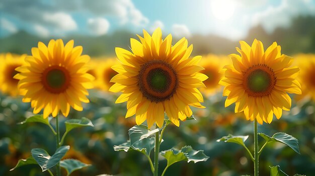 Bellissimi fiori di girasole da vicino