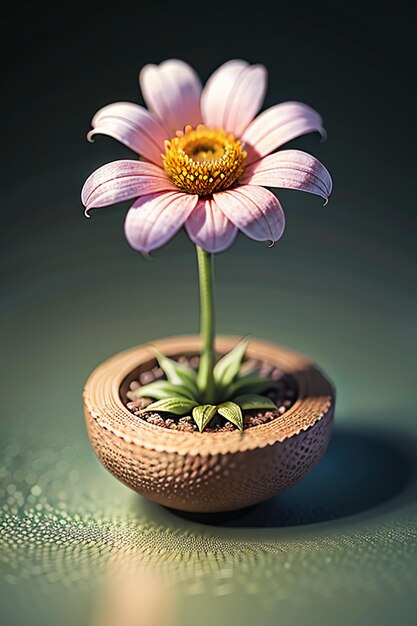 Bellissimi fiori in vaso close-up semplice sfondo copertina poster carta da parati progettazione pubblicitaria