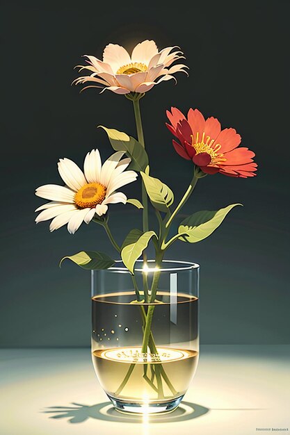 Bellissimi fiori in vaso primo piano semplice sfondo poster copertura carta da parati design pubblicitario