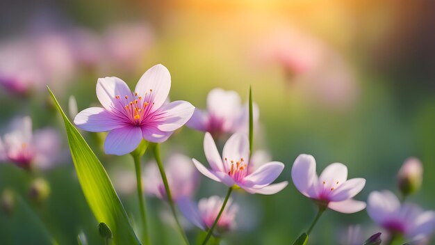 Bellissimi fiori primaverili su uno sfondo sfocato