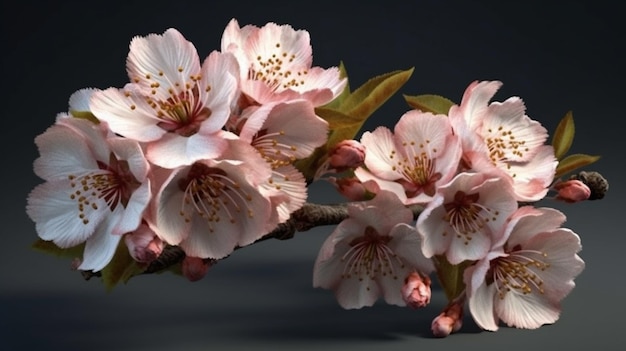 Bellissimi fiori rosa sakura da vicino IA Generativo