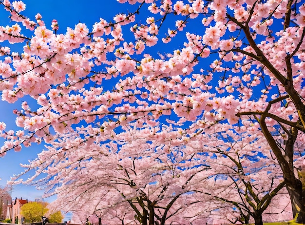 bellissimi fiori rosa su un albero