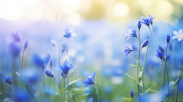 Bellissimi fiori selvatici blu in natura all'aperto