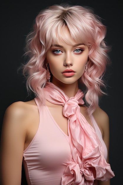 bellissimi look con occhi grandi nello stile delle foto opache con bordi morbidi rosa chiaro e beige